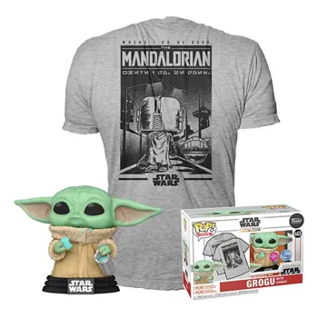 Star Wars The Mandalorian POP! & Tee Box Grogu w/cookie Size S (photo)